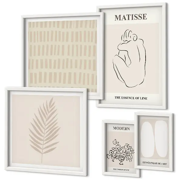 Lot de tableaux encadrés au style minimaliste
