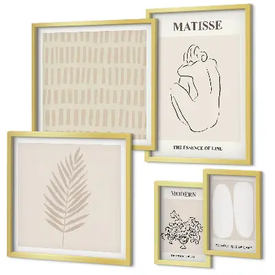 Lot de tableaux encadrés au style minimaliste
