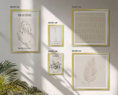 Lot de tableaux encadrés au style minimaliste