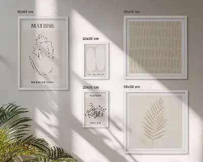 Lot de tableaux encadrés au style minimaliste