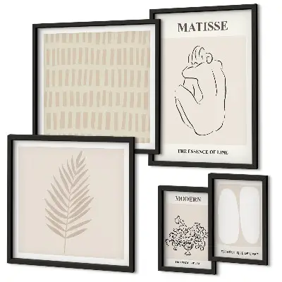 Lot de tableaux encadrés au style minimaliste