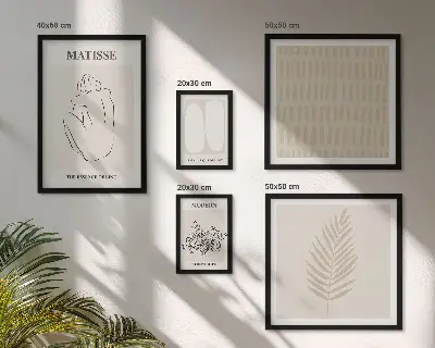 Lot de tableaux encadrés au style minimaliste