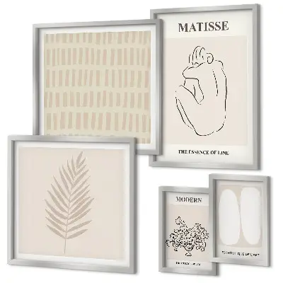 Lot de tableaux encadrés au style minimaliste