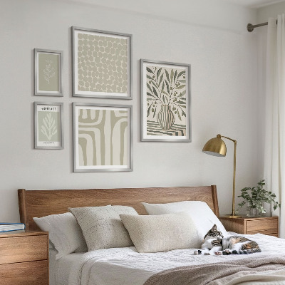Ensemble de 5 tableaux Motifs végétaux scandinaves