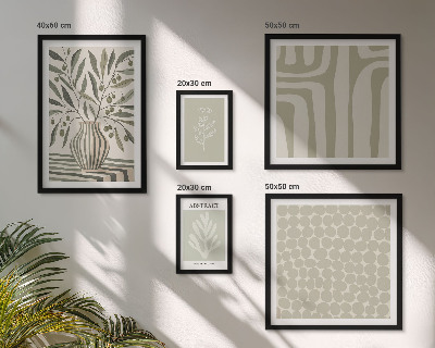 Ensemble de 5 tableaux Motifs végétaux scandinaves