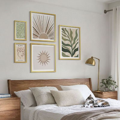 Lot de tableaux encadrés Graphismes végétaux abstraits et stylés