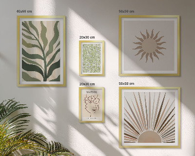 Lot de tableaux encadrés Graphismes végétaux abstraits et stylés