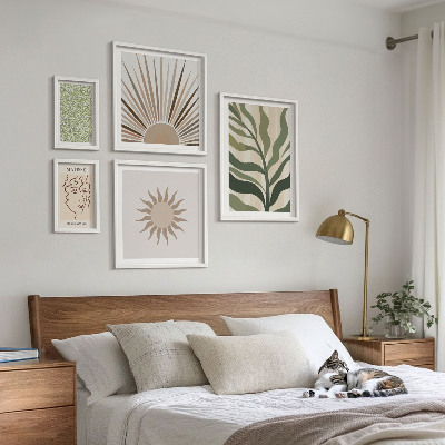 Lot de tableaux encadrés Graphismes végétaux abstraits et stylés