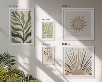 Lot de tableaux encadrés Graphismes végétaux abstraits et stylés