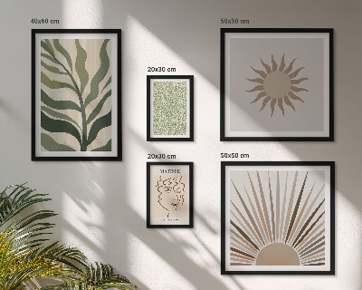 Lot de tableaux encadrés Graphismes végétaux abstraits et stylés
