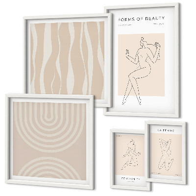 Lot de tableaux encadrés Formes minimalistes de beauté