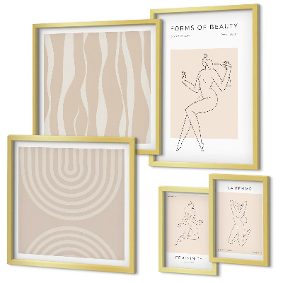 Lot de tableaux encadrés Formes minimalistes de beauté