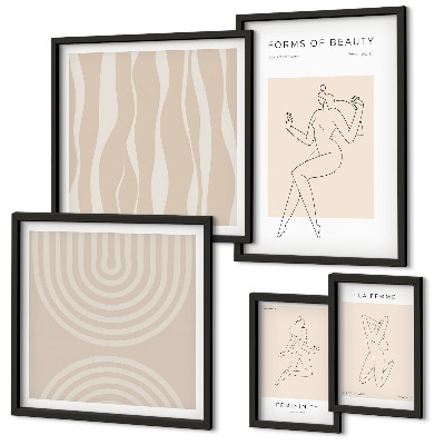 Lot de tableaux encadrés Formes minimalistes de beauté