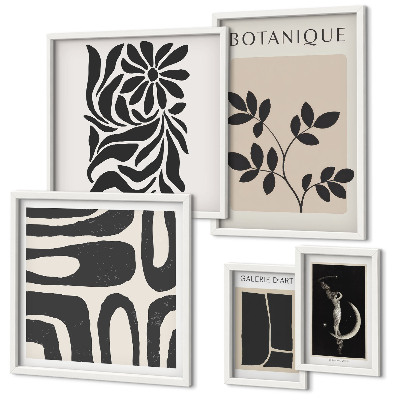 Lot de tableaux encadrés Motifs végétaux modernes
