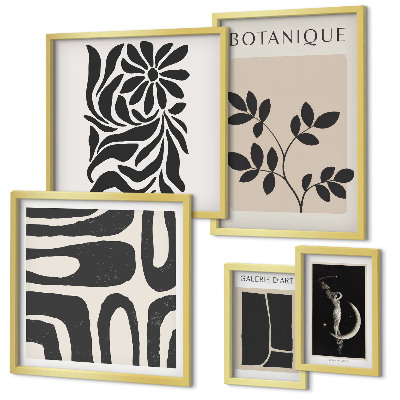Lot de tableaux encadrés Motifs végétaux modernes