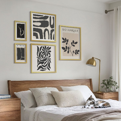 Lot de tableaux encadrés Motifs végétaux modernes