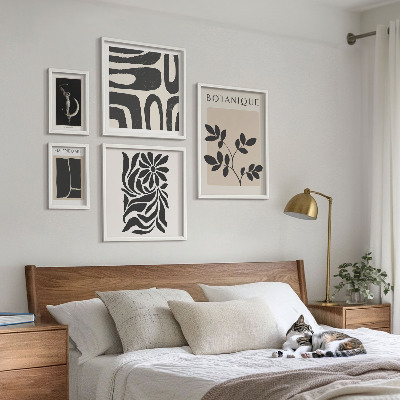 Lot de tableaux encadrés Motifs végétaux modernes