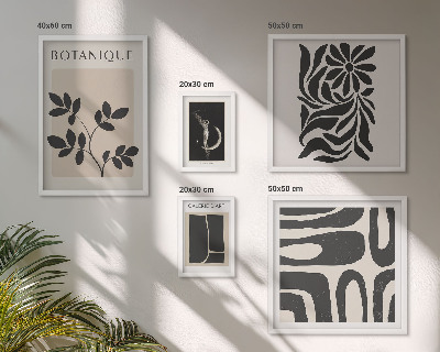 Lot de tableaux encadrés Motifs végétaux modernes