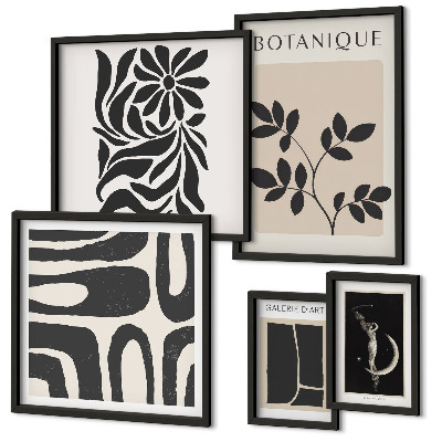 Lot de tableaux encadrés Motifs végétaux modernes