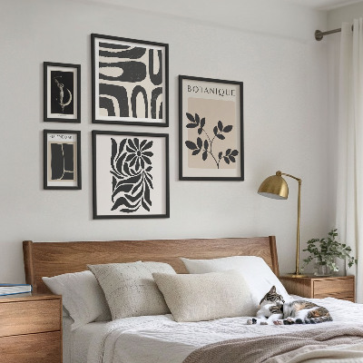 Lot de tableaux encadrés Motifs végétaux modernes
