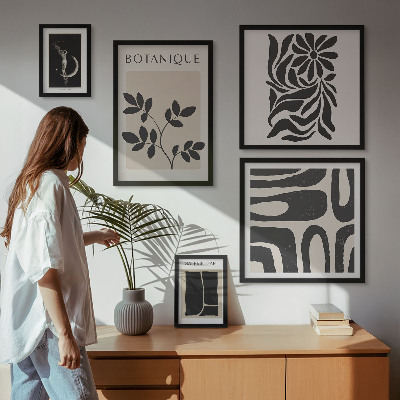 Lot de tableaux encadrés Motifs végétaux modernes