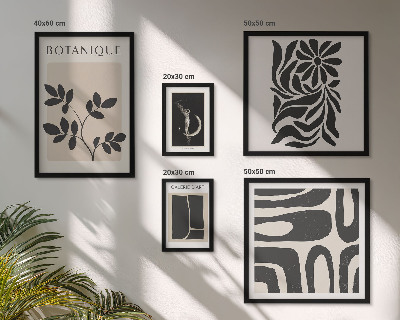 Lot de tableaux encadrés Motifs végétaux modernes