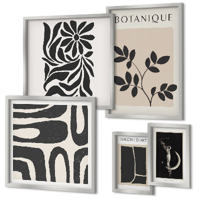 Lot de tableaux encadrés Motifs végétaux modernes