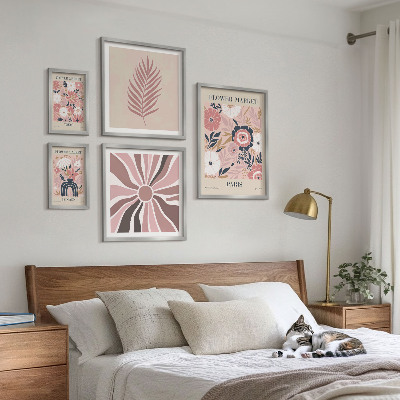 Ensemble de 5 tableaux Marchés aux fleurs de style bohème
