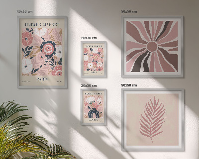 Ensemble de 5 tableaux Marchés aux fleurs de style bohème