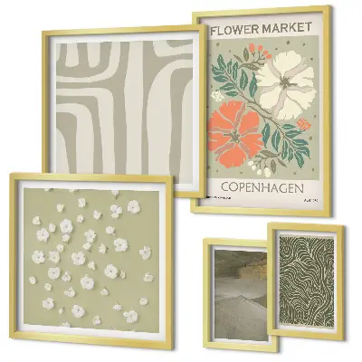 Tableau de décoration murale avec motifs végétaux et bohèmes