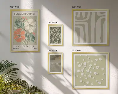 Tableau de décoration murale avec motifs végétaux et bohèmes