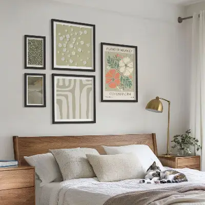Tableau de décoration murale avec motifs végétaux et bohèmes