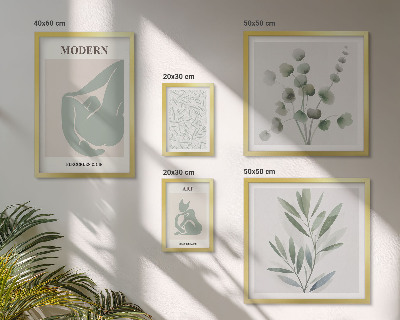 Lot de tableaux encadrés Graphismes végétaux et abstraits stylés
