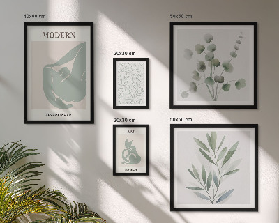Lot de tableaux encadrés Graphismes végétaux et abstraits stylés