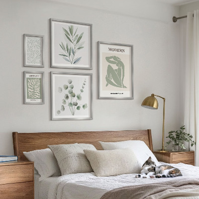 Ensemble de 5 tableaux Motifs décoratifs végétaux élégants
