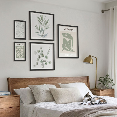 Ensemble de 5 tableaux Motifs décoratifs végétaux élégants