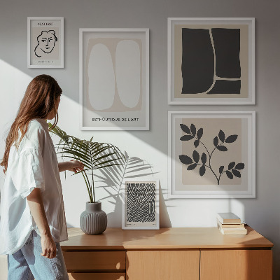 Tableau de décoration murale Lignes minimalistes graphiques élégantes