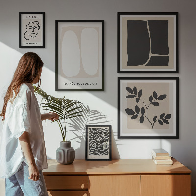 Tableau de décoration murale Lignes minimalistes graphiques élégantes