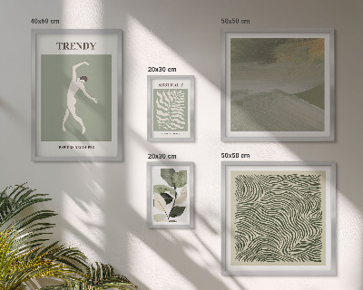 Lot de tableaux encadrés Plantes abstraites élégantes