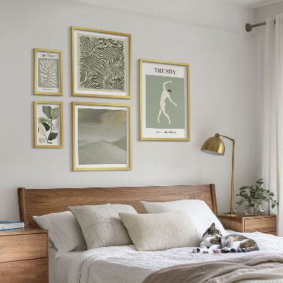 Lot de tableaux encadrés Plantes abstraites élégantes