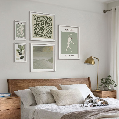 Lot de tableaux encadrés Plantes abstraites élégantes