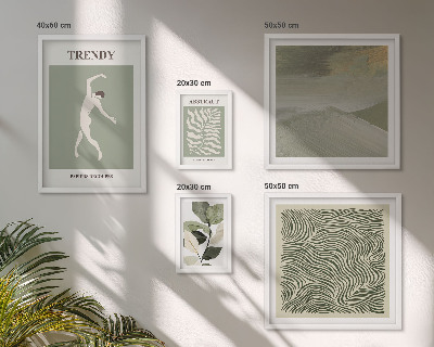 Lot de tableaux encadrés Plantes abstraites élégantes