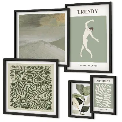 Plantes abstraites élégantes lot de tableaux encadrés