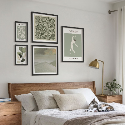 Lot de tableaux encadrés Plantes abstraites élégantes