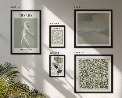 Plantes abstraites élégantes lot de tableaux encadrés
