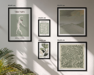 Lot de tableaux encadrés Plantes abstraites élégantes