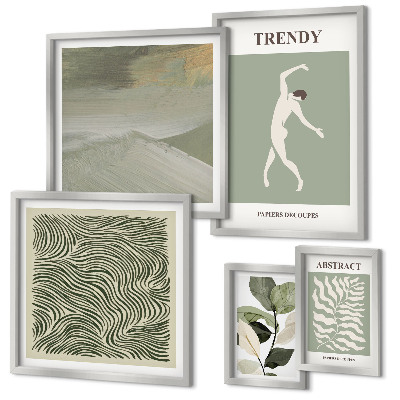 Lot de tableaux encadrés Plantes abstraites élégantes