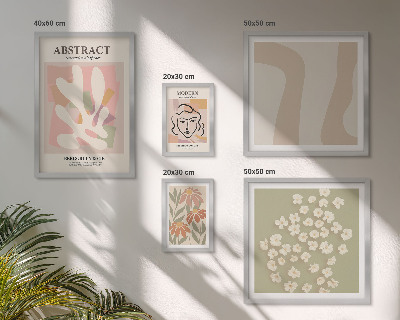 Ensemble de 5 tableaux Intérieur élégant à fleurs abstraites