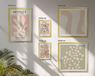 Ensemble de 5 tableaux Intérieur élégant à fleurs abstraites