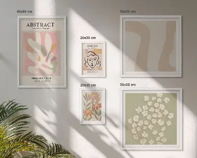 Tableaux décoratifs fleurs abstraites ensemble de 5 pièces pour intérieur élégant